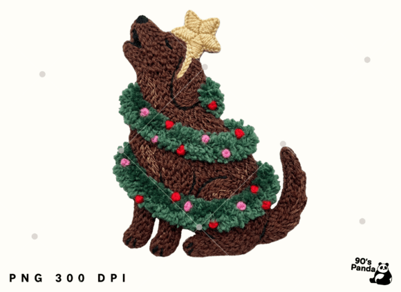 Christmas Tree Dog Crochet Png: Festive Illustrations