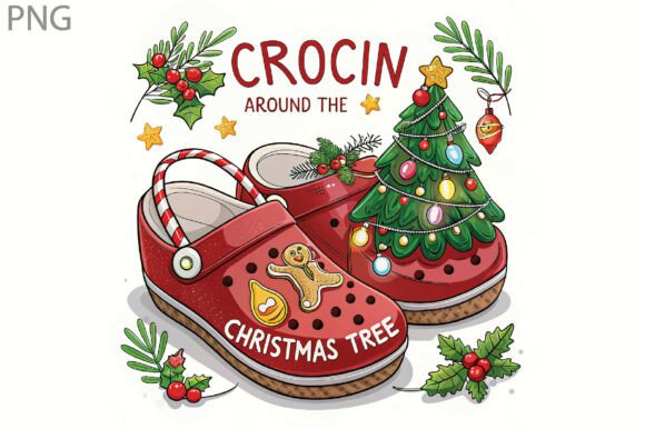 Crockin Around the Christmas Tree PNG: Illustrations for Branding