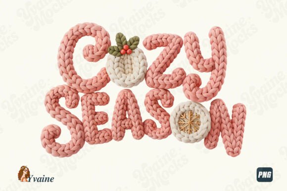 Faux Yarn Christmas Cozy Season Pink PNG Review