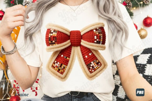 Faux Yarn Sequin Bow PNG: Holiday Illustrations