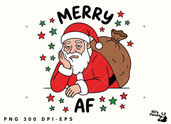 Funny Christmas Merry AF Santa: Bold Illustrations