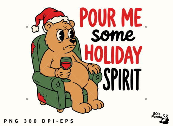 Funny Christmas Pour Spirit: Png, Eps Illustrations