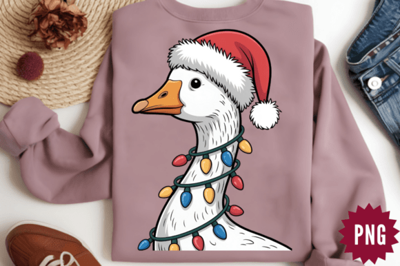 Funny Goose Christmas PNG: Festive Illustrations