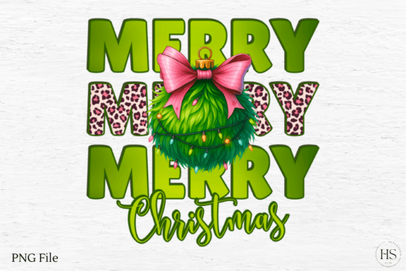 Green Coquette Christmas Bow: Festive Illustrations