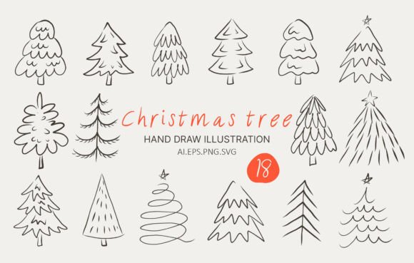 Hand-drawn Christmas Tree Illustrations Review