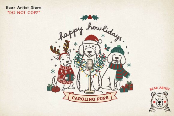 Happy Howlidays PNG: Festive Illustrations for Branding