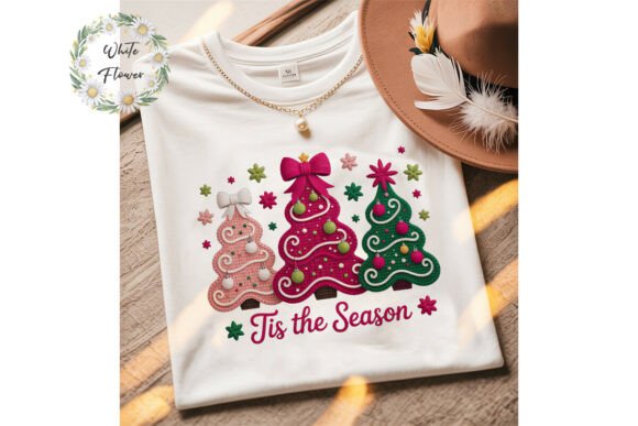 Knitted Christmas Trees Sublimation PNG for Illustrations