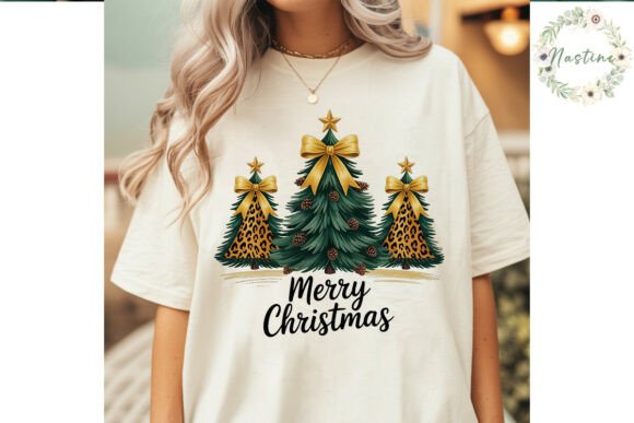 Leopard Print Christmas Trees PNG: Bold Illustrations