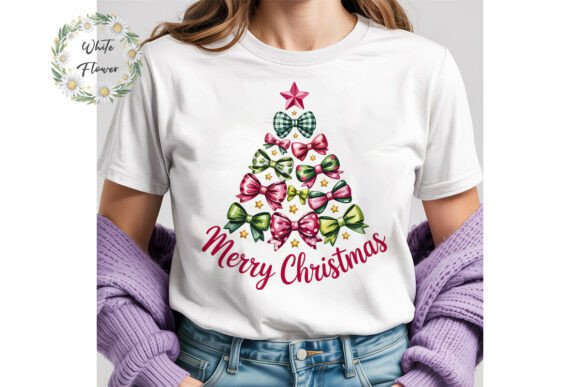Merry Bow Christmas Tree PNG Clipart & Illustrations