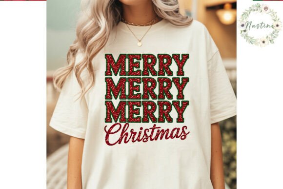 Merry Christmas Glitter PNG for Illustrations
