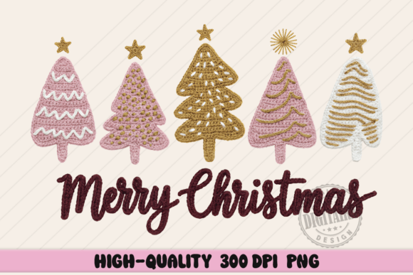 Merry Christmas Tree Yarn Png: Festive Illustrations