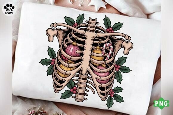 Ribcage Christmas Png: Retro Illustrations